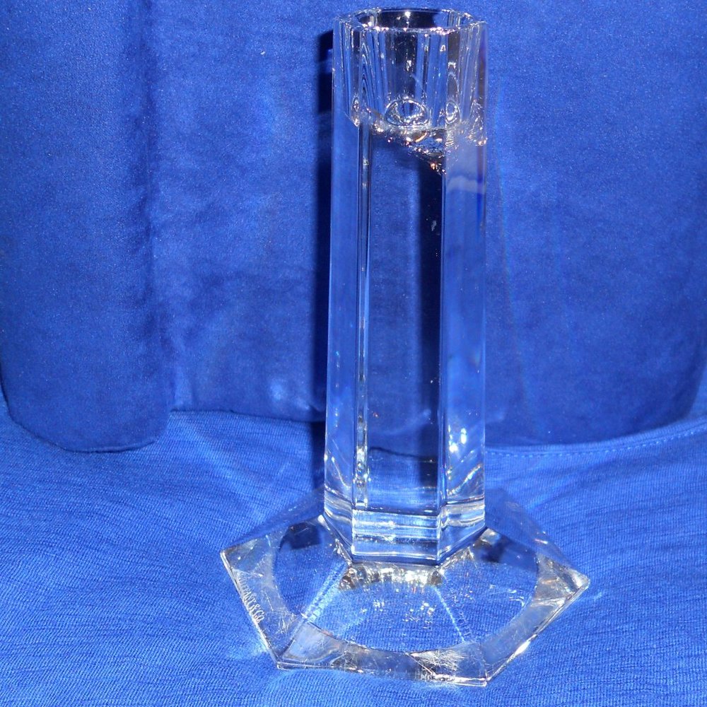 FL Wright Fdn 1987 Tiffany Clear Candle Holder 6 1/2" Tall